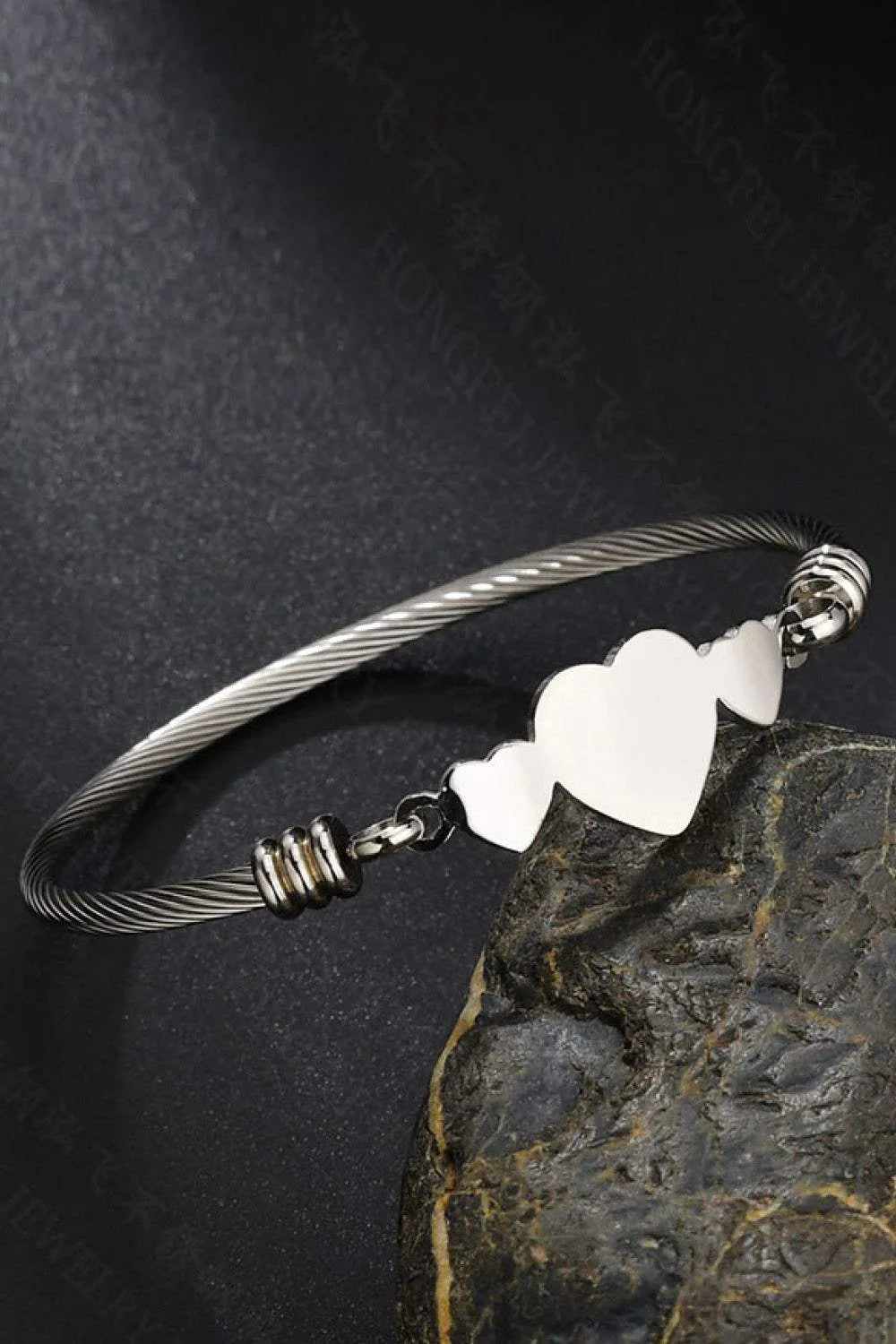 Heart Stainless Steel Bracelet Silver One Size Bracelets - Tophatter Daily Deals